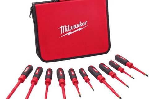 Milwaukee米沃奇1000V电工专用绝缘螺丝刀套装 十件套 48-22-2210