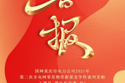 热烈祝贺尊龙凯时人生就是搏中标国网重庆市电力公司2021年第二次非电网零星物资框架竞争性谈判采购
